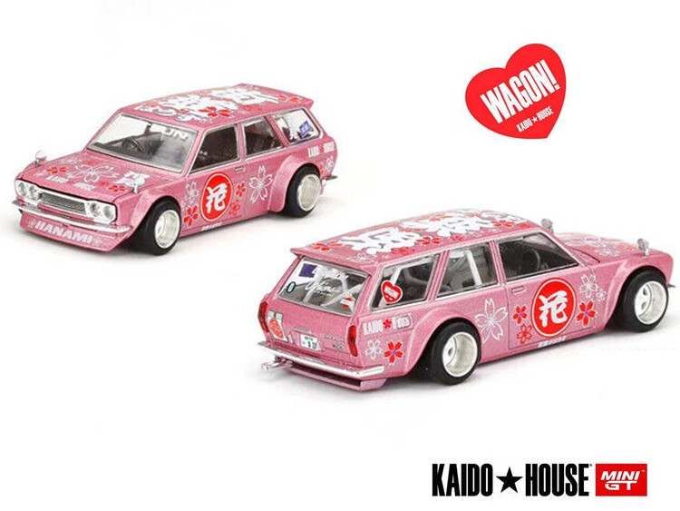Mini GT KHMG012 Kaido House Datsun 510 Wagon Hanami V1 1:64 Pink