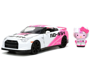 Jada 33724 Hello Kitty 2009 Nissan Skyline GT-R R35 1:24 with Figure White Pink