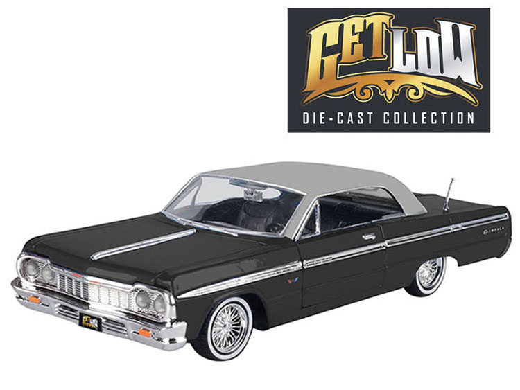 Motormax 79021 Get Low Low Rider 1964 Chevy Impala SS Hard Top 1:24 Black