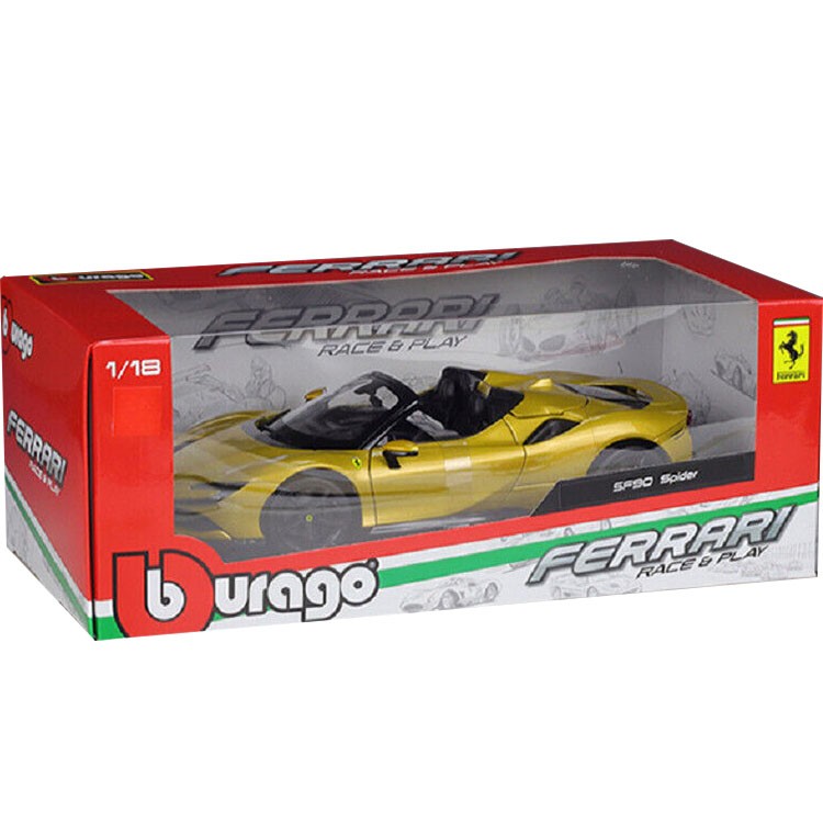 Bburago 18-16016 Race & Play Ferrari SF90 Spider 1:18 Gold