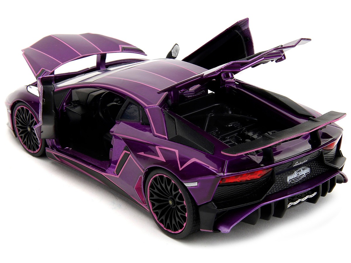 Jada 34656 Pink Slips Lamborghini Aventador SV 1:24 Candy Purple with Pink  Lines