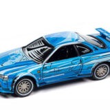 NISSAN Skyline GT-R R34 1999 Bleu Manga - Miniature Johnny Lightning 1:64 - Neuf