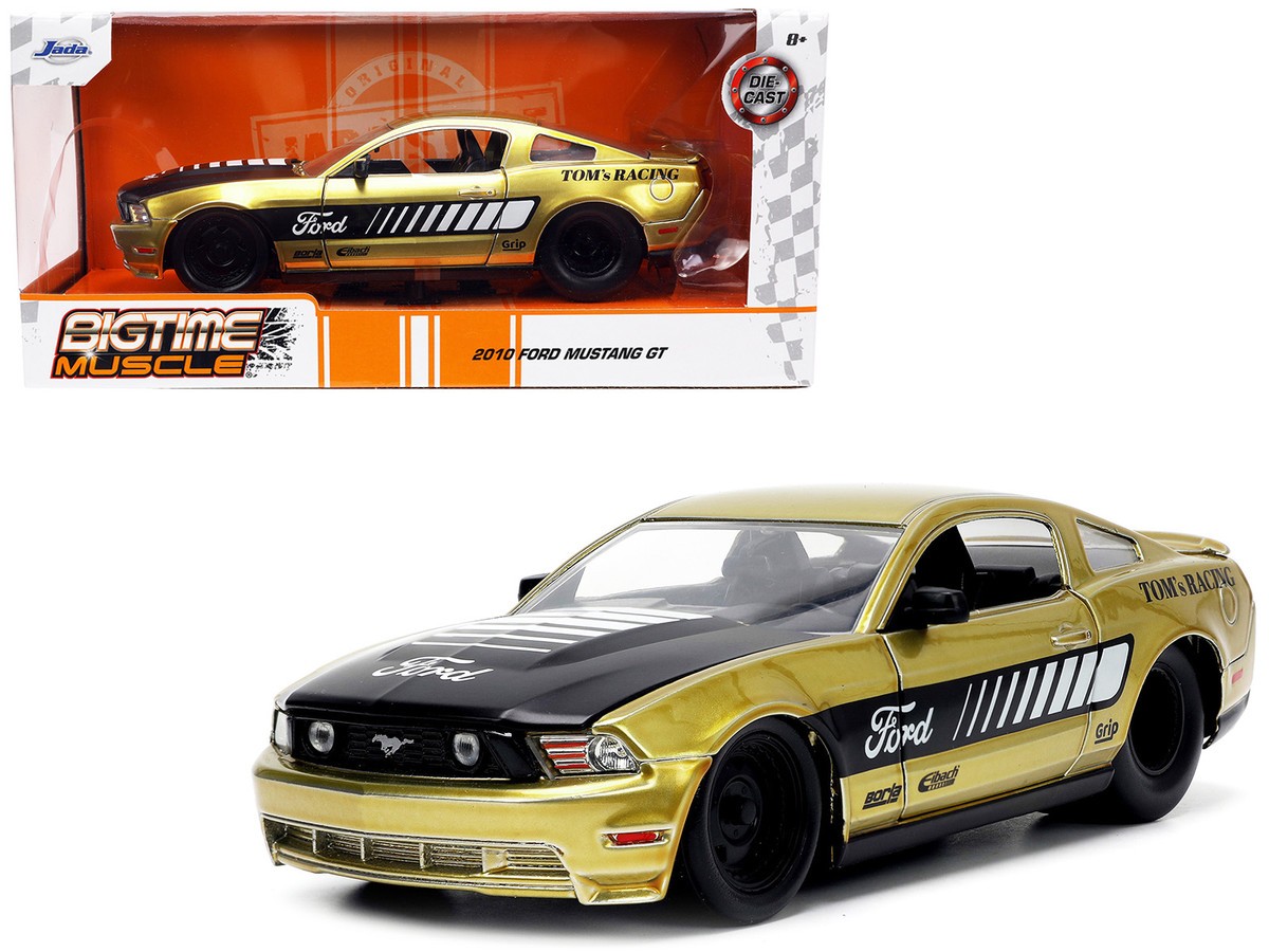 Jada 33055 Bigtime Muscle 2010 Ford Mustang GT Tom’s Racing 1:24 Gold ...
