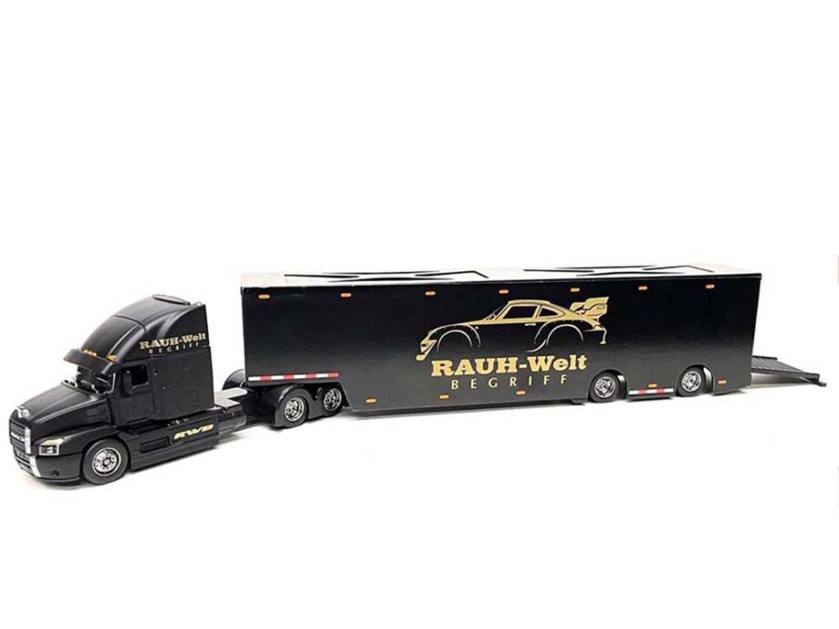 Maisto 12418-RWB Design Custom Haulers Mack Anthem Enclosed Transporter RWB Rauh Welt Begriff 1:64 Black