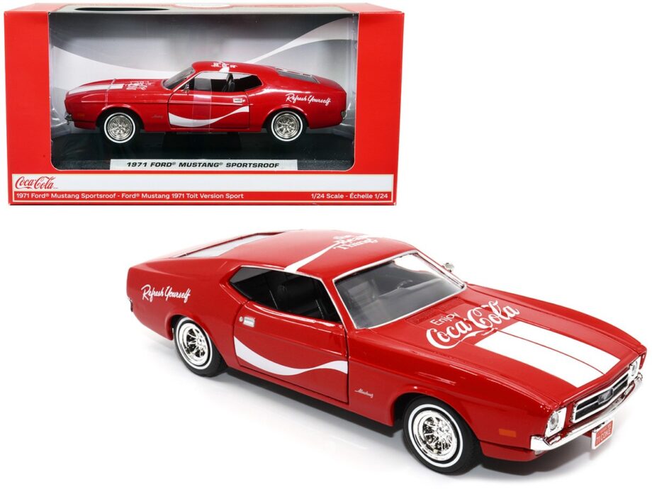 Motor City Classics 424071 Coca Cola 1971 Ford Mustang Sportsroof 1:24 Red