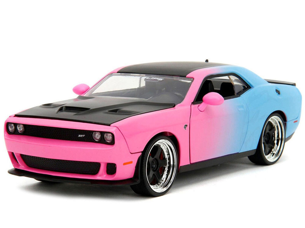 Jada 35064 Pink Slips 2015 Dodge Challenger SRT Hellcat 1:24 Pink Blue ...