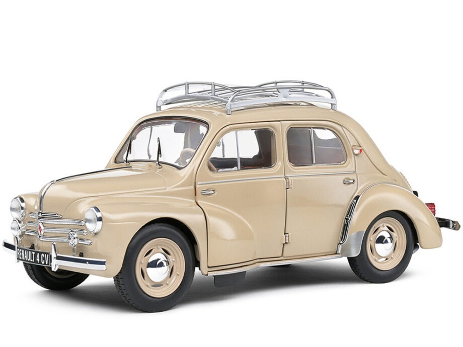 Solido S1806605 1956 Renault 4CV with Roof Rack 1:18 Beige Tourterelle