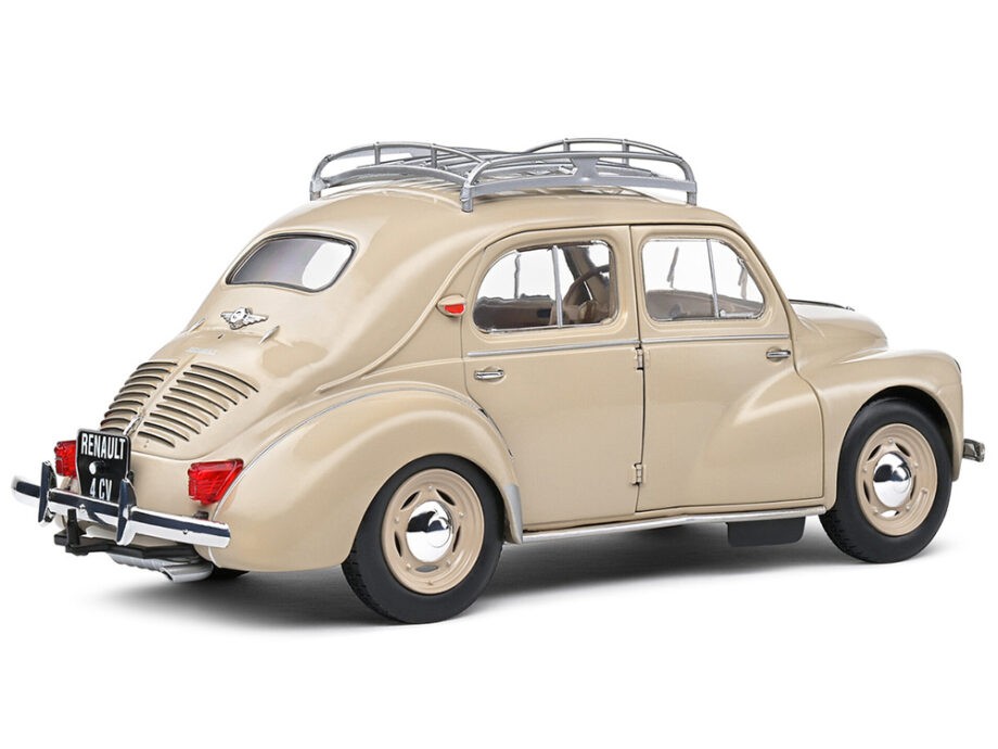 Solido S1806605 1956 Renault 4CV with Roof Rack 1:18 Beige Tourterelle