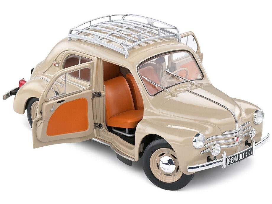 Solido S1806605 1956 Renault 4CV with Roof Rack 1:18 Beige Tourterelle
