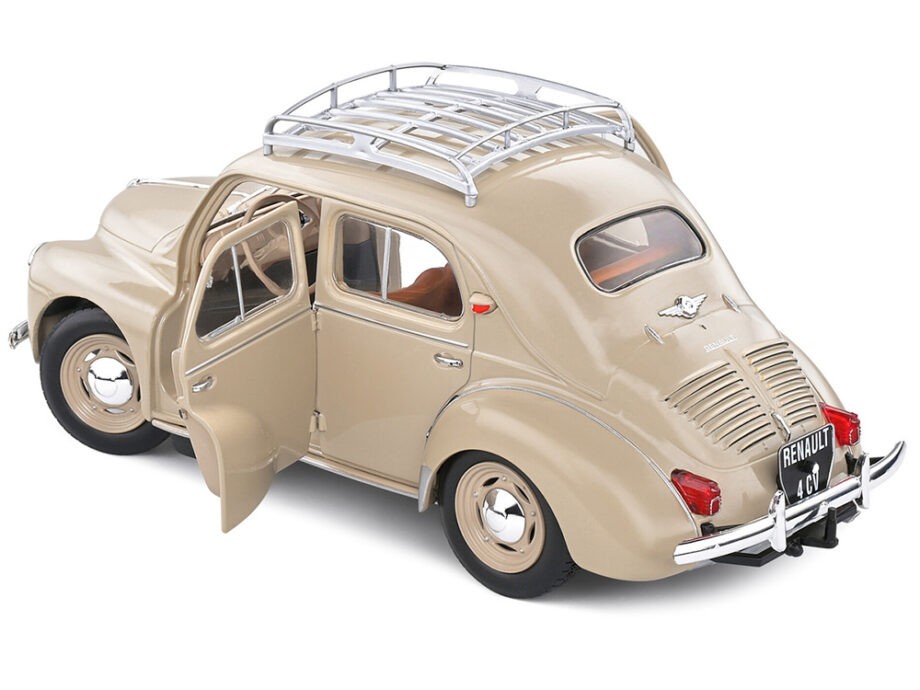 Solido S1806605 1956 Renault 4CV with Roof Rack 1:18 Beige Tourterelle