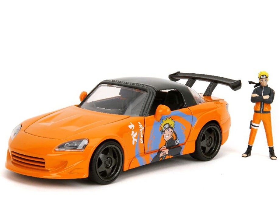 Jada Toys Naruto Shippuden Honda S2000 Arancione 1/24 Con Figurina Naruto - Nuovo 2024