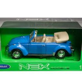 Welly VW Käfer Cabrio Modellino Auto 1:34 Metallo/Plastica Blu