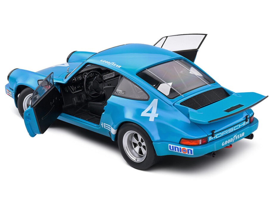Solido S1810702 Porsche 911 RS 3.0 #4 IROC Riverside 1974 1:18 Follmer Blue