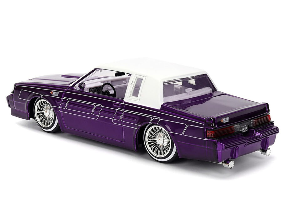Jada 36343 Bigtime Muscle 1987 Buick Grand National Lowrider 1:24 Purple with White Top