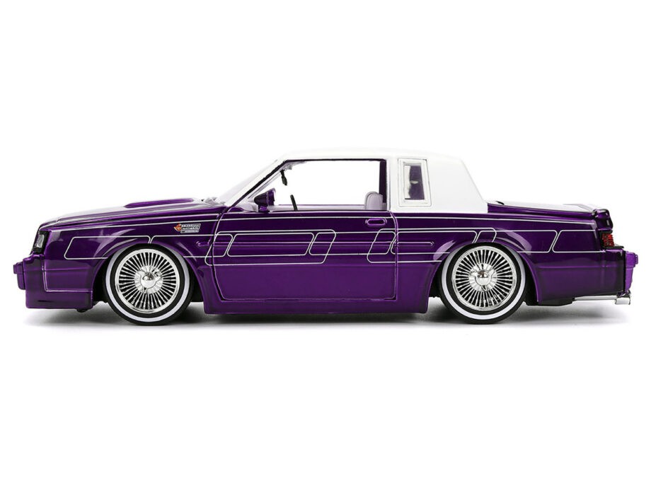 Jada 36343 Bigtime Muscle 1987 Buick Grand National Lowrider 1:24 Purple with White Top