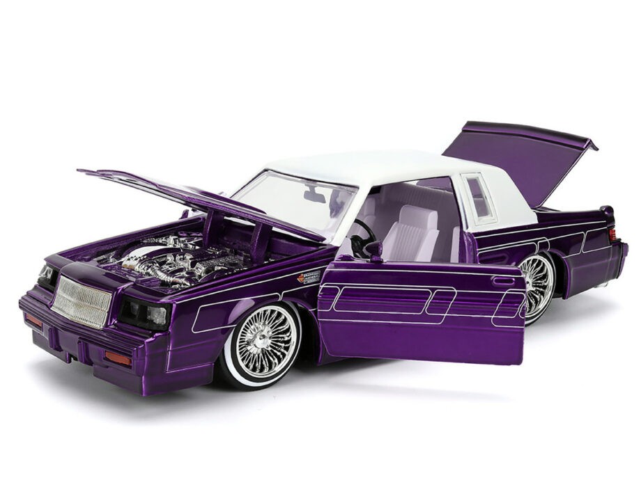 Jada 36343 Bigtime Muscle 1987 Buick Grand National Lowrider 1:24 Purple with White Top