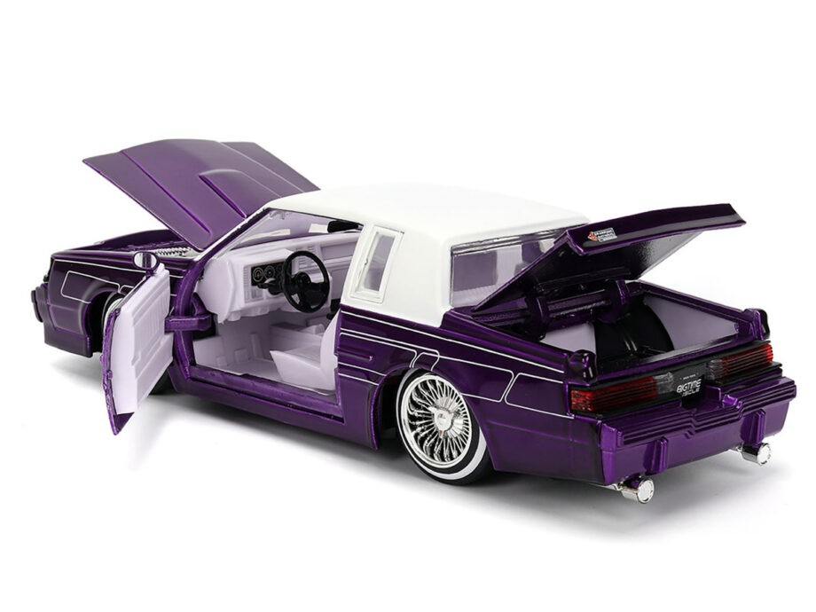 Jada 36343 Bigtime Muscle 1987 Buick Grand National Lowrider 1:24 Purple with White Top