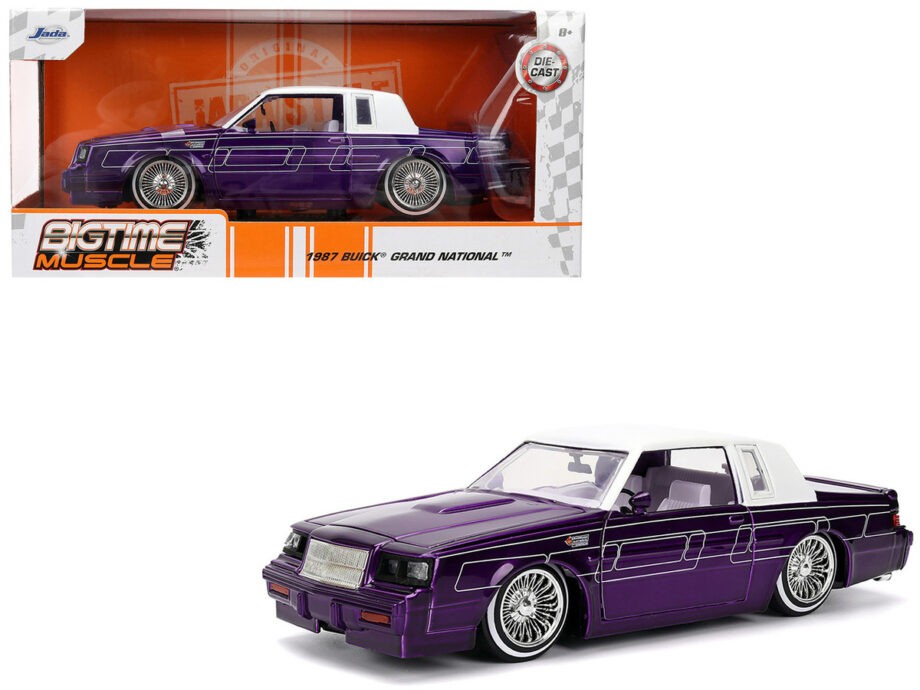 Jada 36343 Bigtime Muscle 1987 Buick Grand National Lowrider 1:24 Purple with White Top