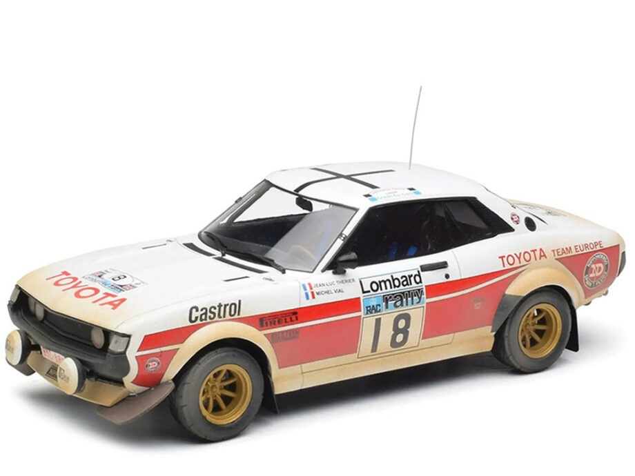 Ixo Models 18RMC189C22 1977 Toyota Celica 2000 GT RA21 #18 RAC Rally 1:18 White / Red with Dirt