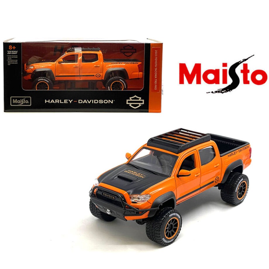 Maisto 32275 OR Harley Davidson Custom 2023 Toyota Tacoma TRD Pro 1:24 - 1:27 Black / Orange