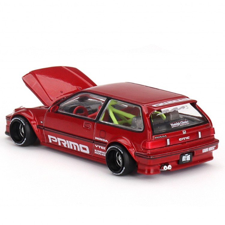 thumbnail image 2 of Kaido House X Mini GT Honda Civic (EF) Kaido Works V2 - Midnight Red #156 1/64 Diecast 2 of 5