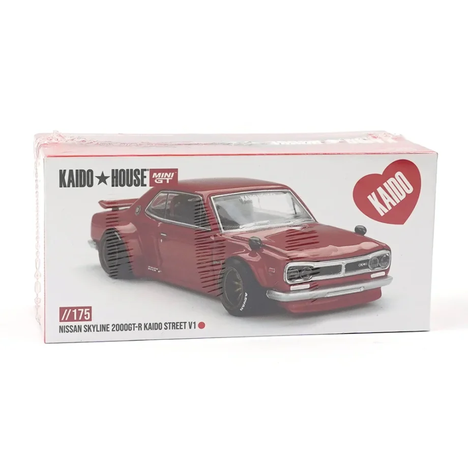 Mini GT x Kaido House KHMG175 Nissan Skyline 2000GT-R KPGC10 Kaido Street V1 1:64 Red