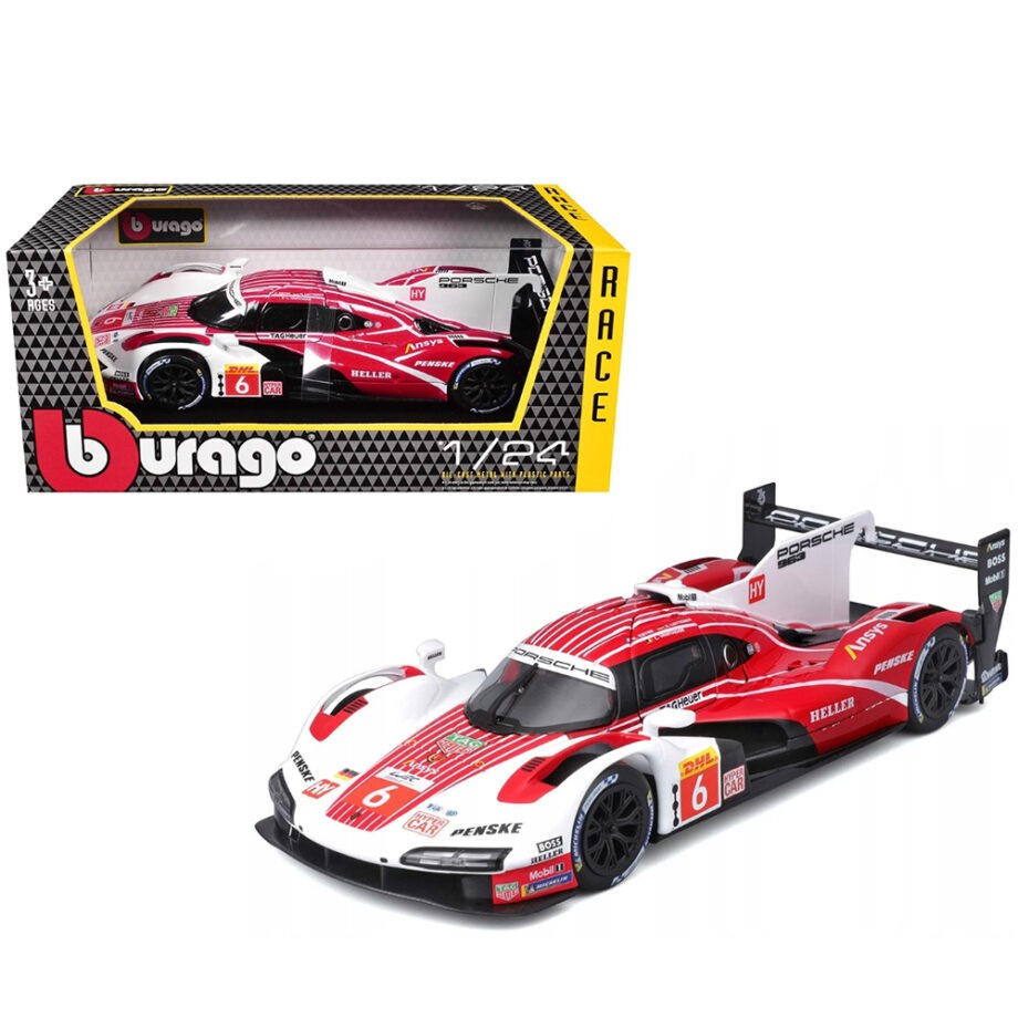 Bburago 18-28042 Race Series Porsche 963 Penske Motorsport #6 1:24 Red