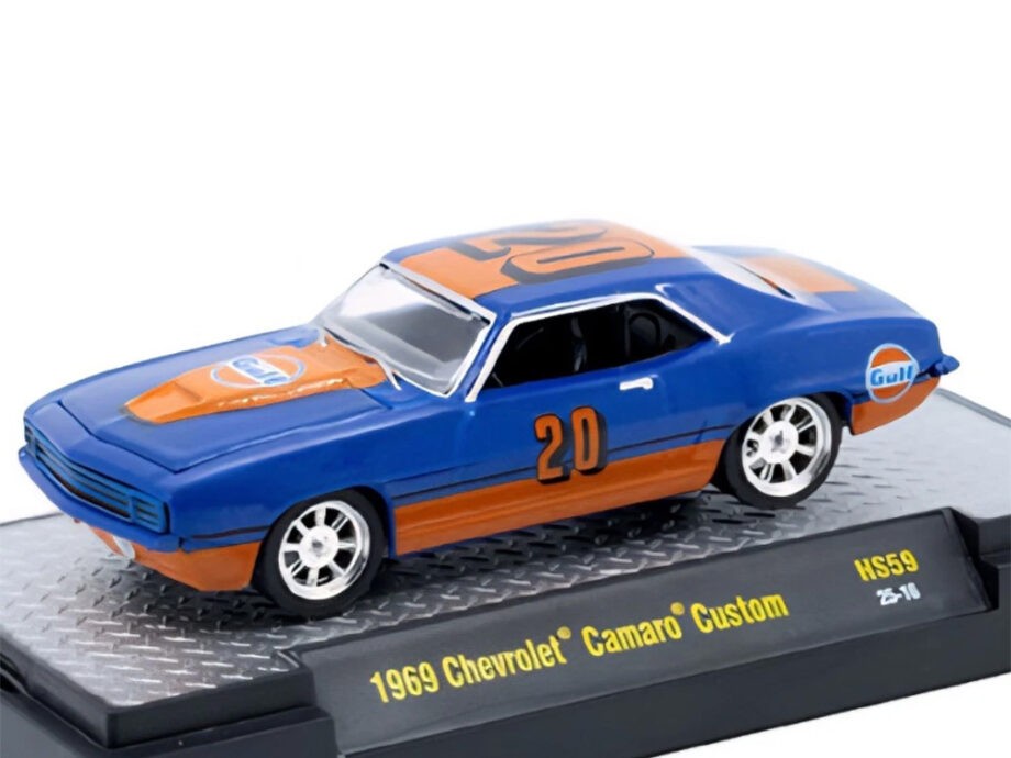 M2 Machines 31500 HS59 1969 Chevrolet Camaro Custom Gulf 1:64 Blue / Orange