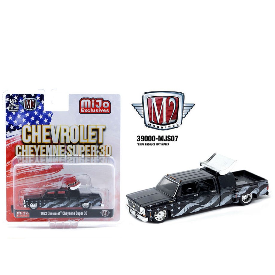 M2 Machines 39000 MJS07 1973 Chevrolet Cheyenne Super 30 Stars & Stripes 1:64 Black