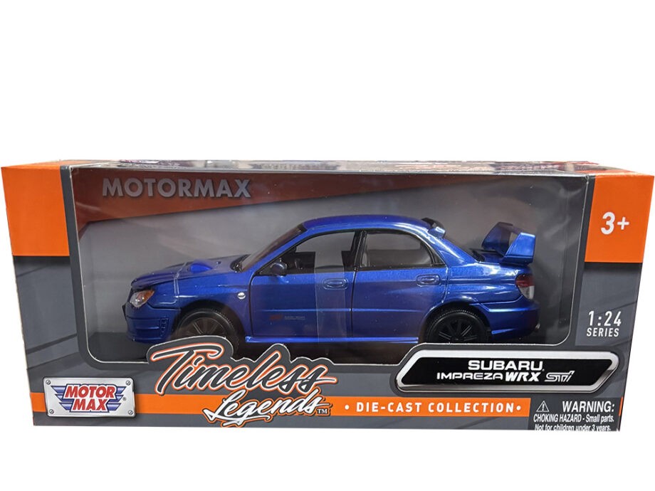 Motormax 73330 Subaru Impreza WRX STi 1:24 Blue with Black Wheels