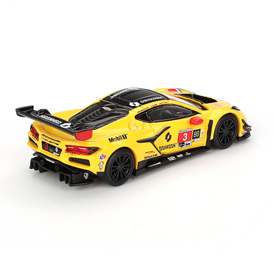 Mini GT MGT00854 Chevrolet Corvette Z06 GT3.R #3 Corvette Racing by Pratt Miller Motorsports 2024 IMSA Daytona 24 Hrs 1:64 Yellow