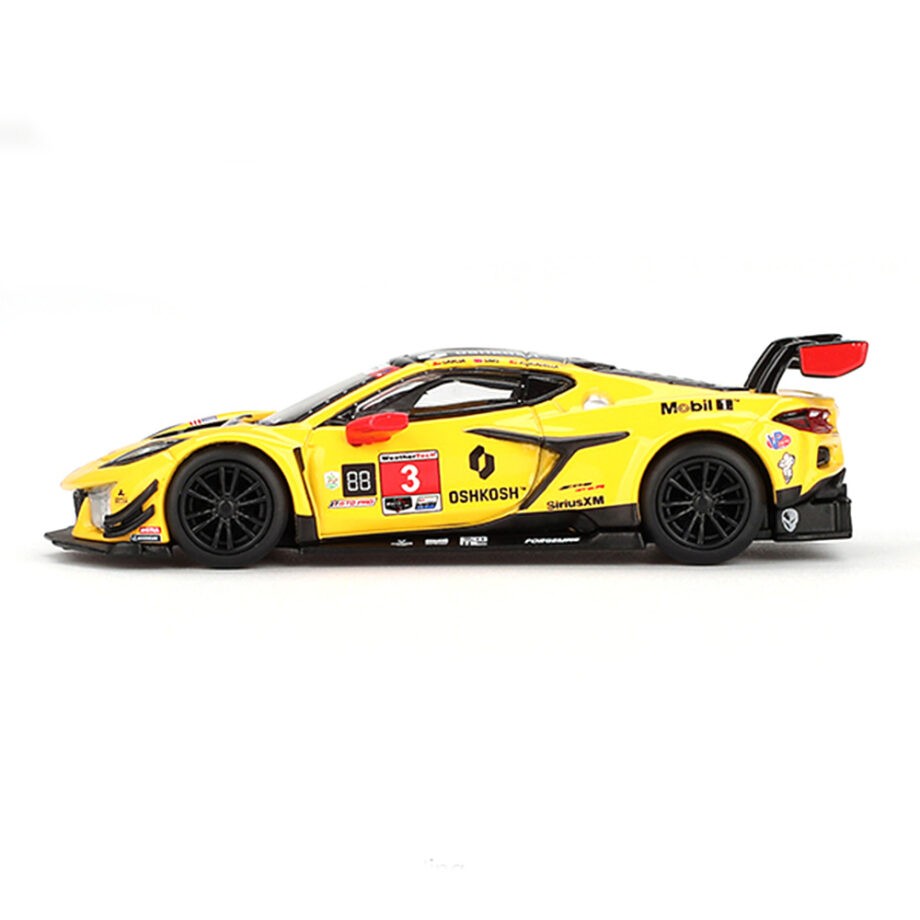 Mini GT MGT00854 Chevrolet Corvette Z06 GT3.R #3 Corvette Racing by Pratt Miller Motorsports 2024 IMSA Daytona 24 Hrs 1:64 Yellow