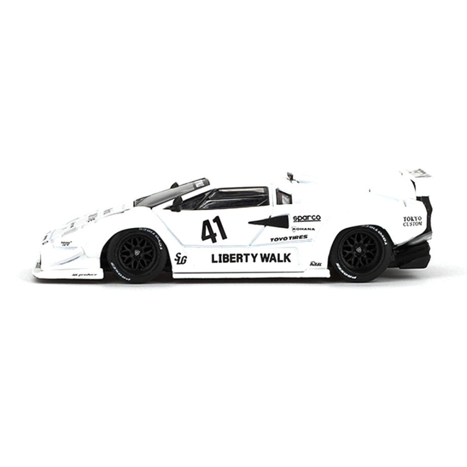 Mini GT MGT00966 LBWK LB WORKS Lamborghini Countach 2024 Tokyo Auto Salon 1:64 White
