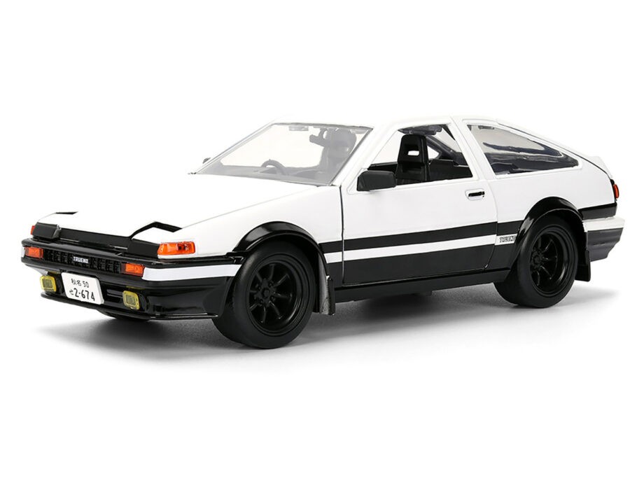 Jada 34501 Initial D Toyota Trueno AE86 1:24 with Takumi Figure Black / White