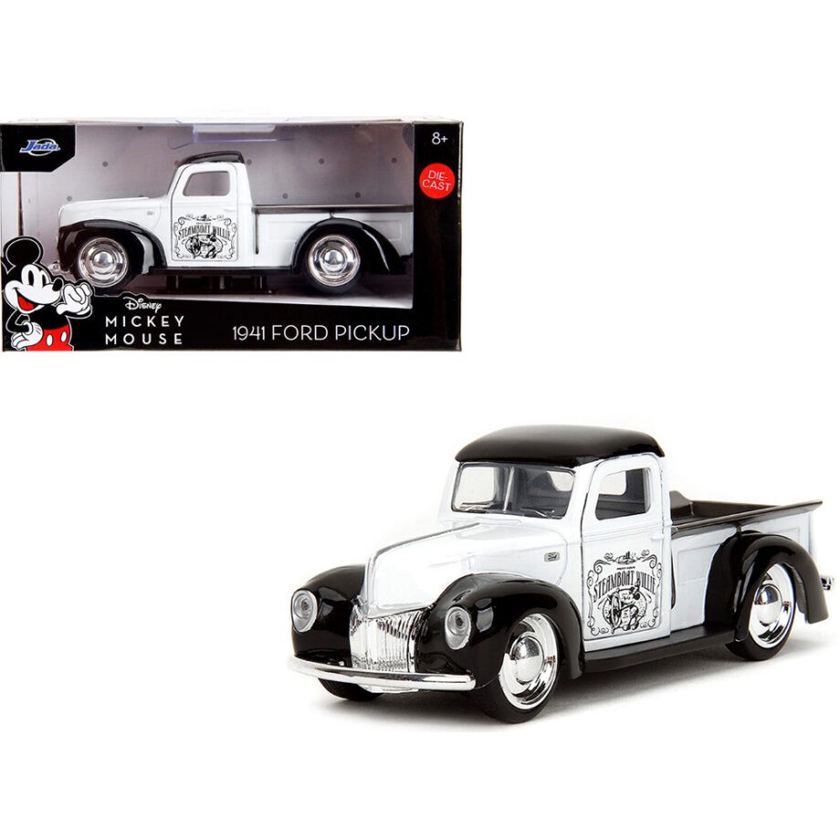 Jada 36091 Disney's Mickey Mouse Steamboat Willie 1941 Ford 1:32 White / Black