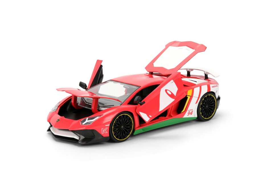 Jada 36264 Sonic The Hedgehog Lamborghini Aventador SV 1:24 with Knuckles Figure Red
