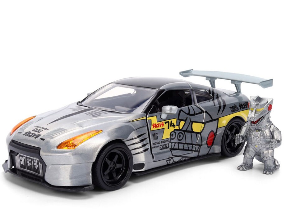 Jada 36285 Godzilla 2009 Nissan Skyline GT-R R35 Ben Sopra 1:24 with Mechagodzilla Figure