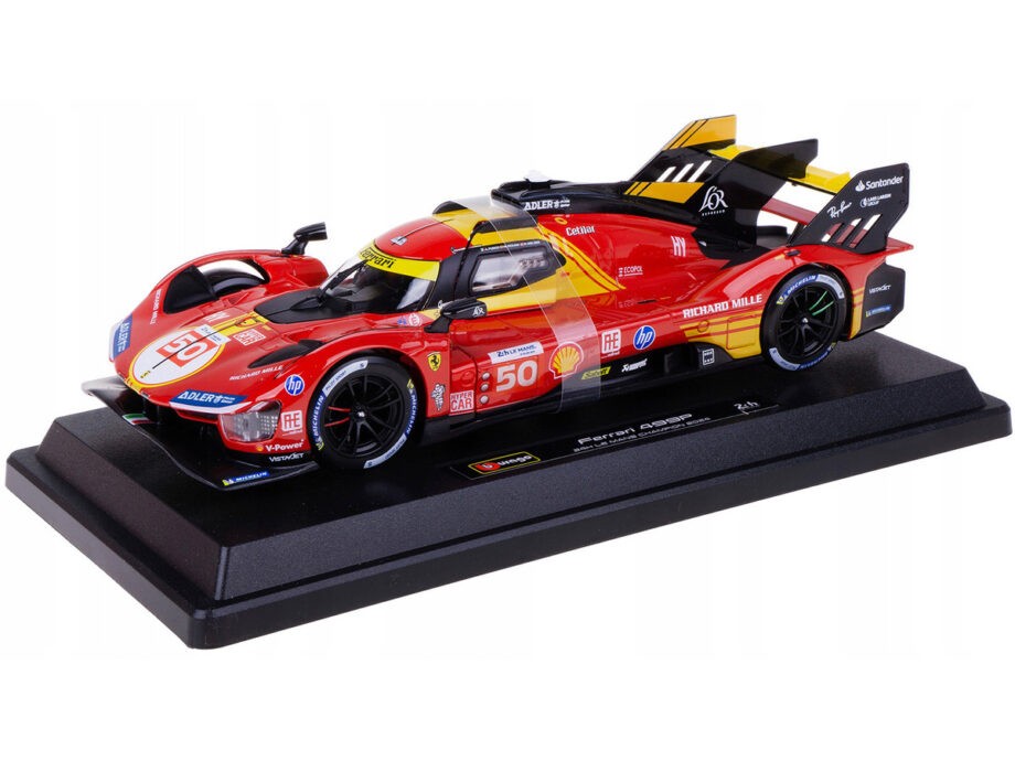 Bburago 18-26312 Ferrari 499P #50 24h Le Mans Champion 2024 1:24 Red