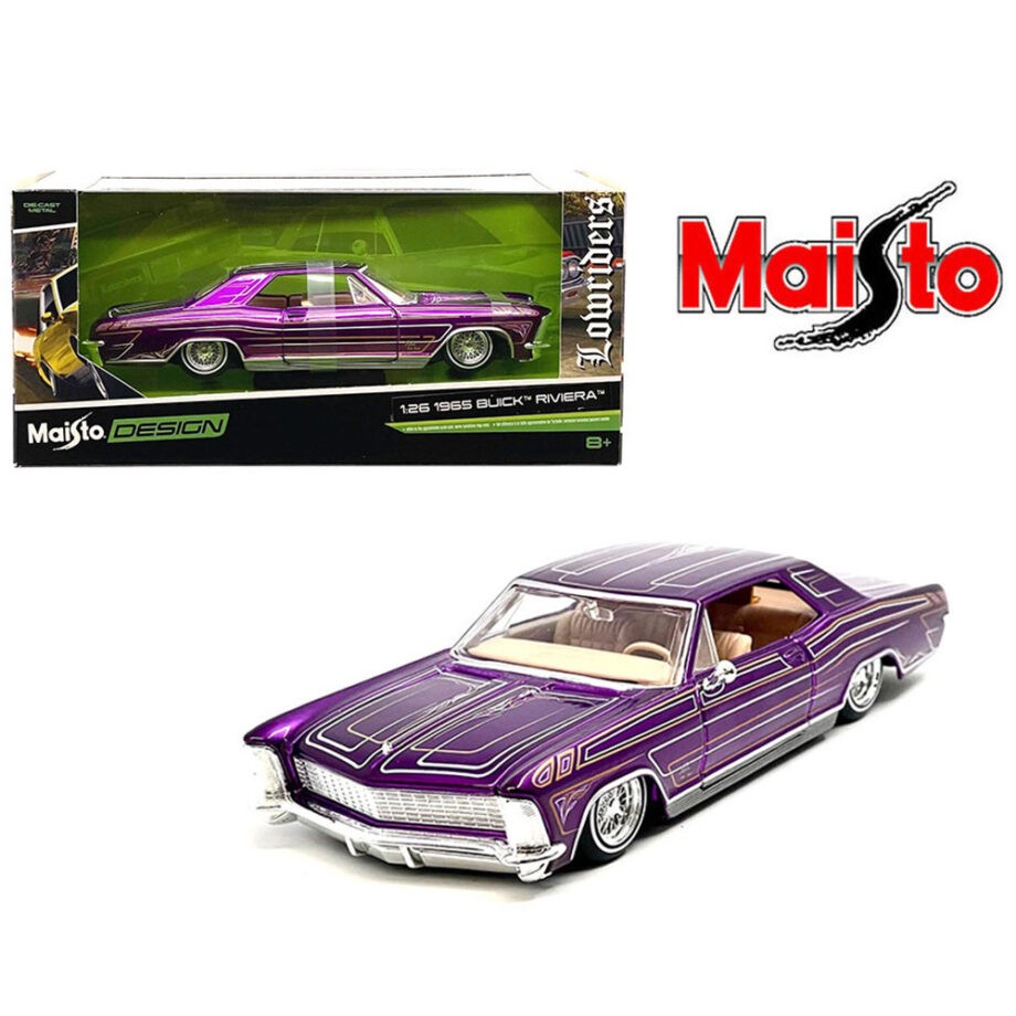 Maisto 32551 PU Lowriders 1965 Buick Riviera 1:24 Metallic Purple