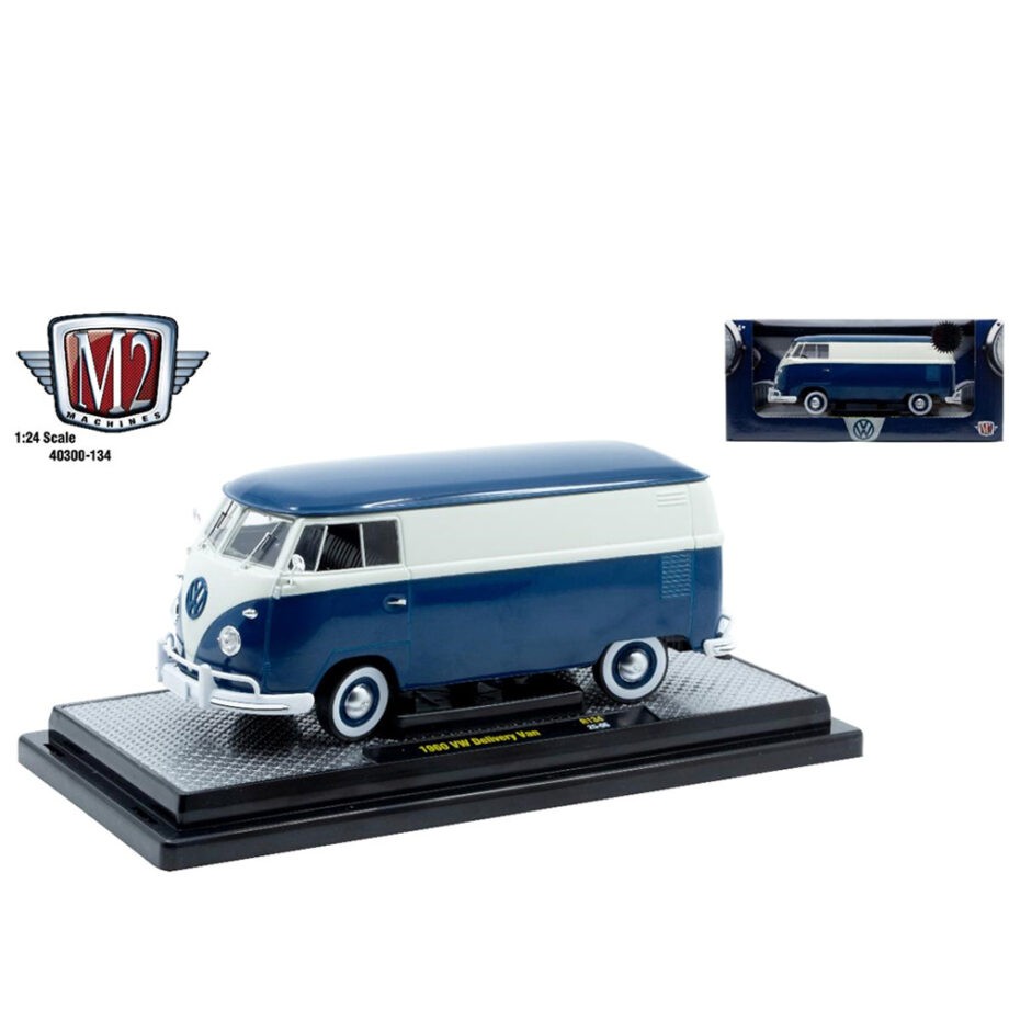 M2 Machines 40300 134 B 1960 Volkswagen Delivery Van 1:24 Blue / White