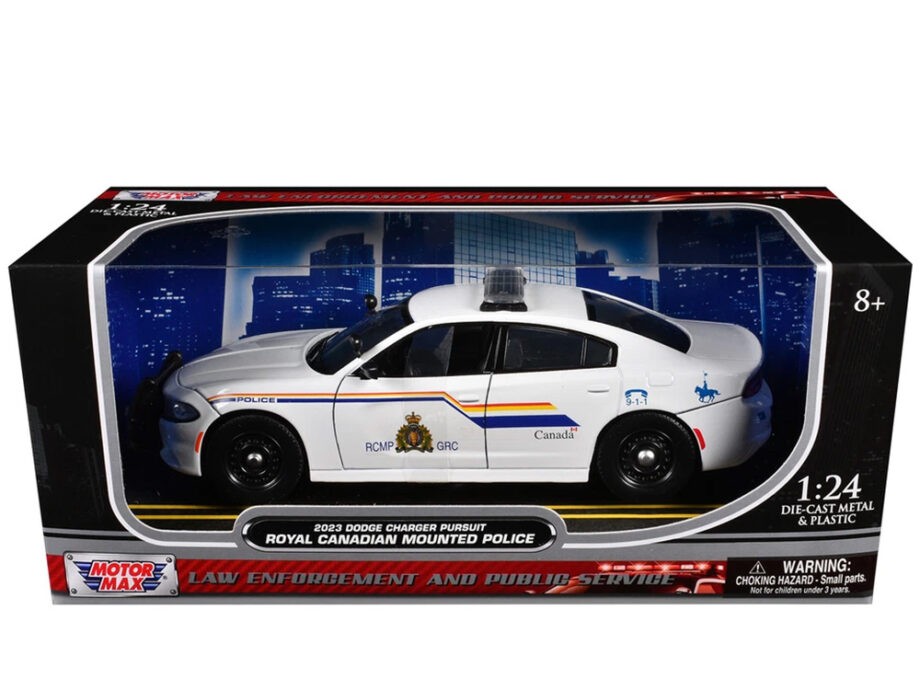 Motormax 76809 2023 Dodge Charger Pursuit Royal Canadian Mounted Police RCMP 1:24 White