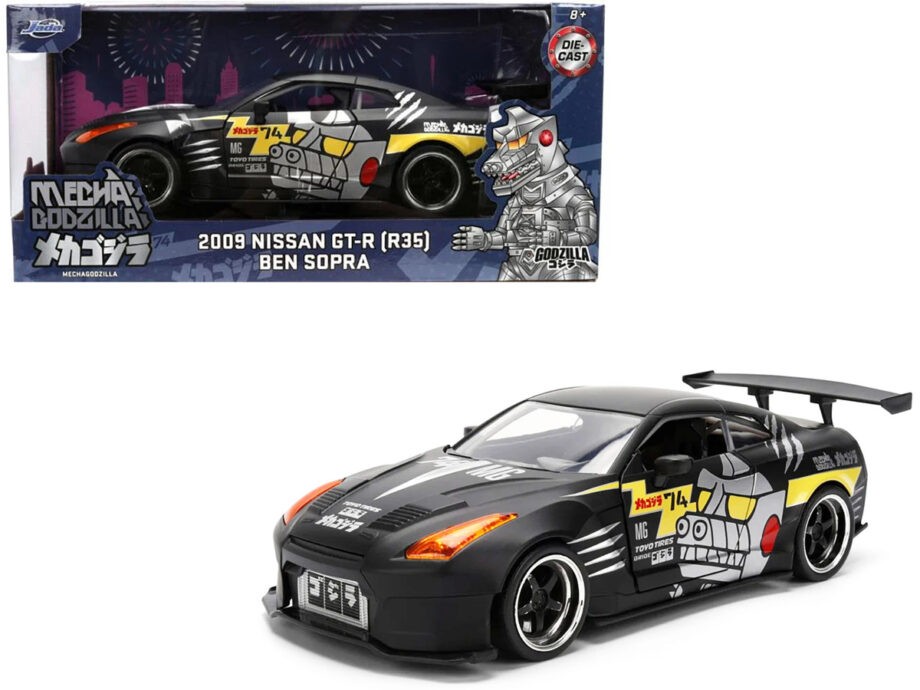 Jada 36707 Godzilla 2009 Nissan Skyline GT-R R35 Ben Sopra 1:24 Matte Black