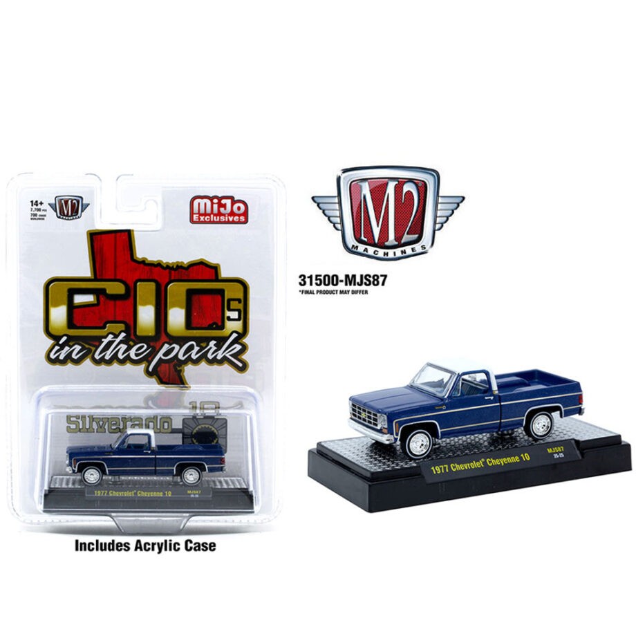 M2 Machines 31500 MJS87 1977 Chevrolet Cheyenne 10 – C10s In The Park - 1:64 Blue