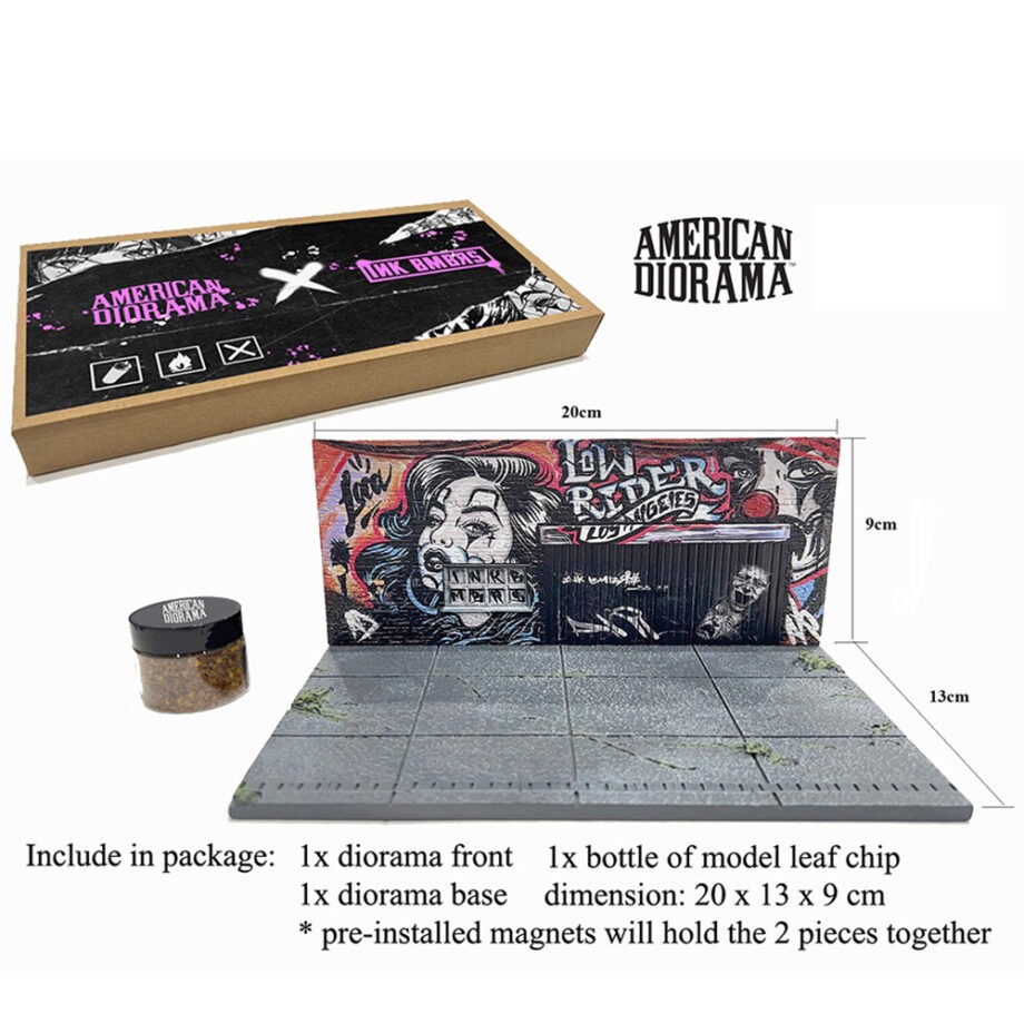 American Diorama AD-2423 LA Street Art Diorama 1:64 Low Rider