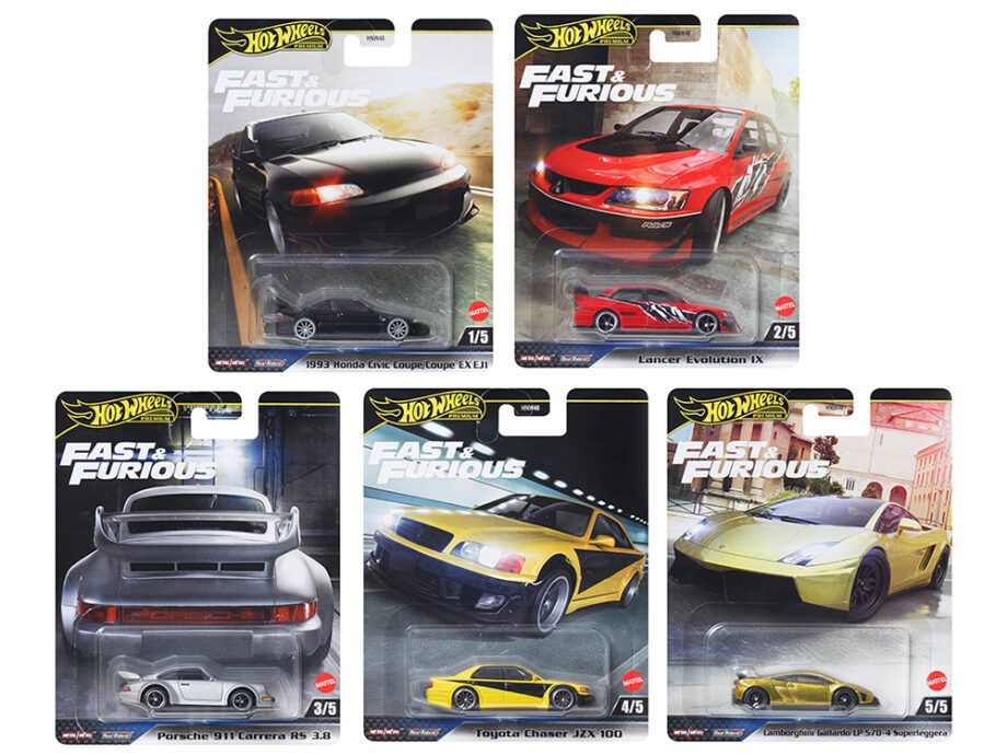 Hot Wheels HNW46-956M Fast & Furious Premium 2025 M Assortment 1:64 5 Pieces Set