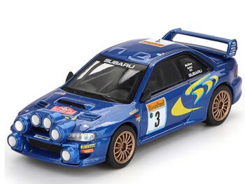 Mini GT MGT00975 Subaru Impreza WRC98 1998 Rally Monte-Carlo 3rd Place #3 1:64 Blue