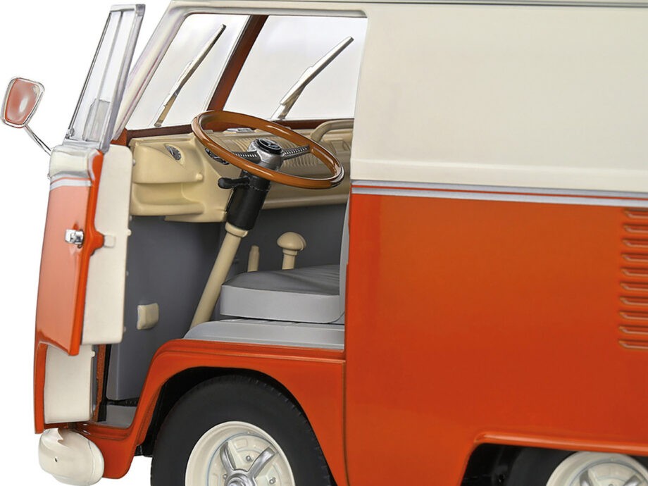 Solido S1810902 1950 Volkswagen Kool Kombi 1:18 with Trailer Orange / White