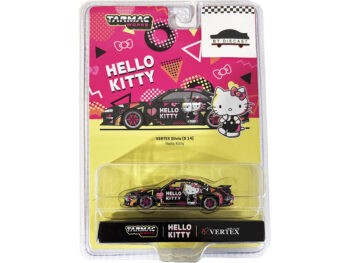 Tarmac Works T64G-018-HK Vertex Nissan Silvia S14 Hello Kitty 1:64 Black Chrome