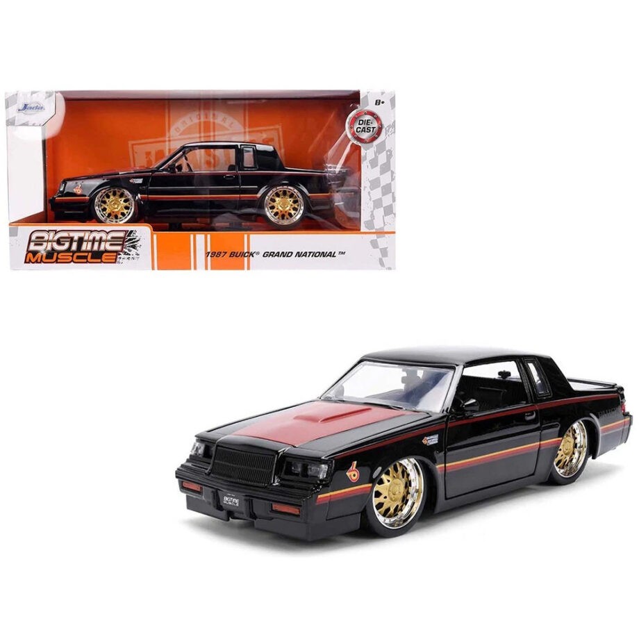 Jada 36586 Bigtime Muscle 1987 Buick Grand National 1:24 Black with Red Hood