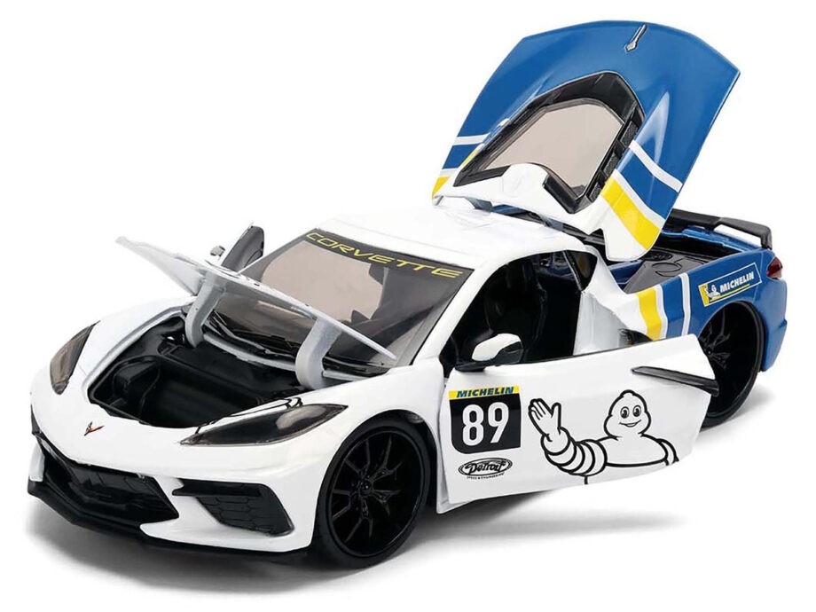 Jada 36597 Bigtime Muscle 2020 Chevrolet Corvette Stingray C8 #89 Michelin 1:24 White